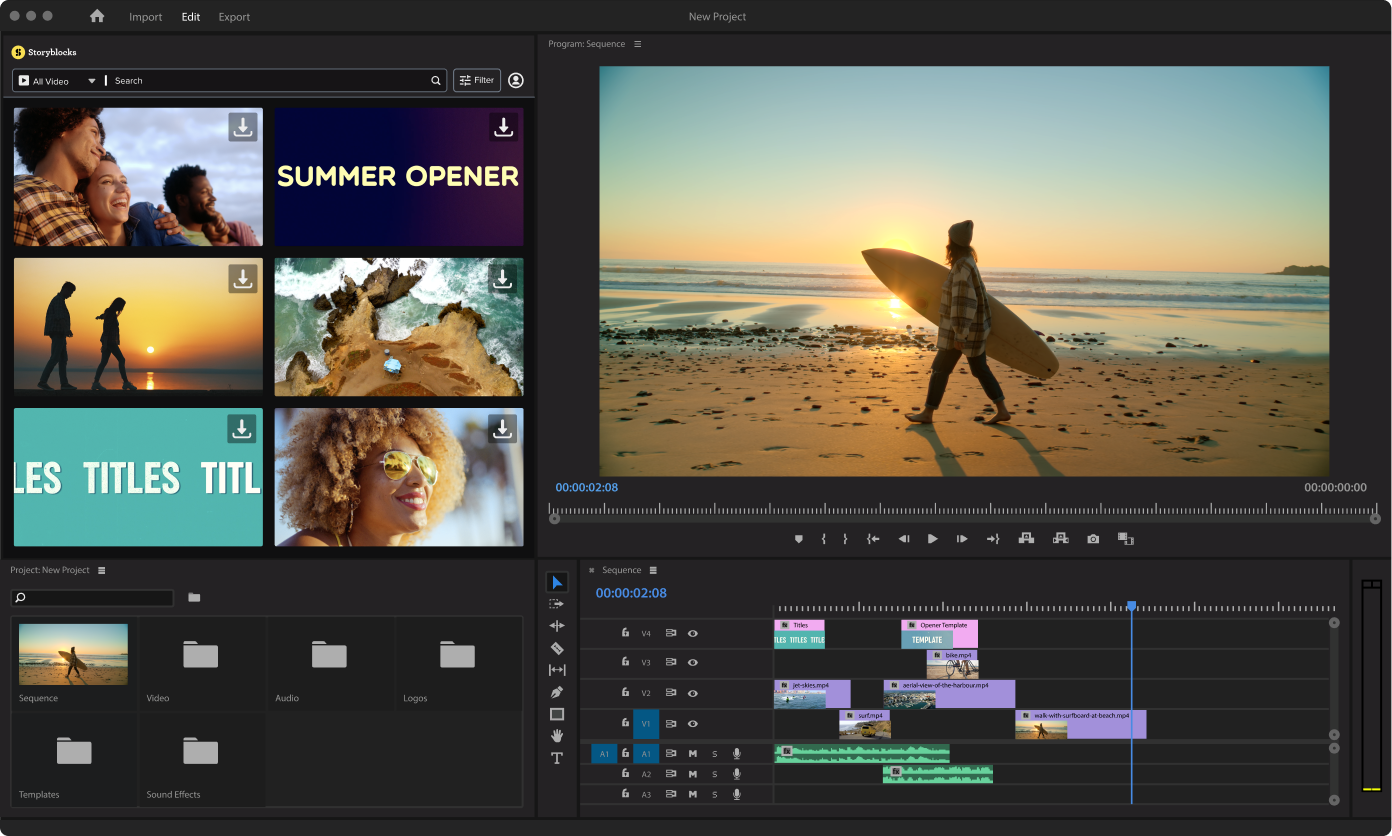Image of Storyblocks Plugin for Adobe Premiere Pro